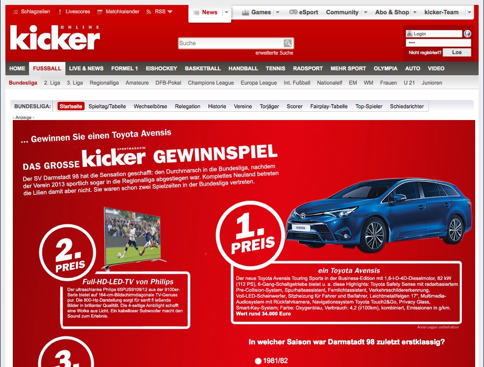 toyota avensis gewinnspiel #3 toyota avensis gewinnspiel #3