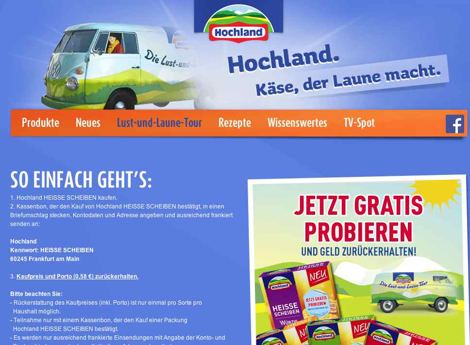 hochland kaese cashback Aktion