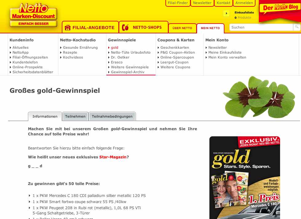 netto gold gewinnspiel