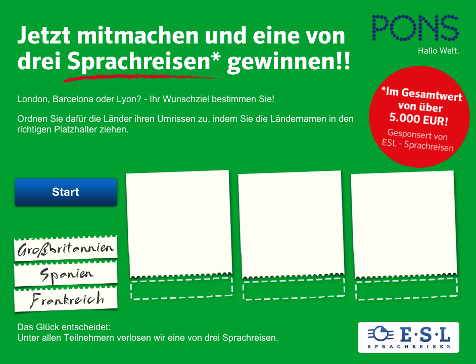 pons sprachreisen gewinnspiel