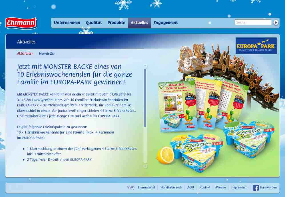 ehrmann monster backe gewinnspiel