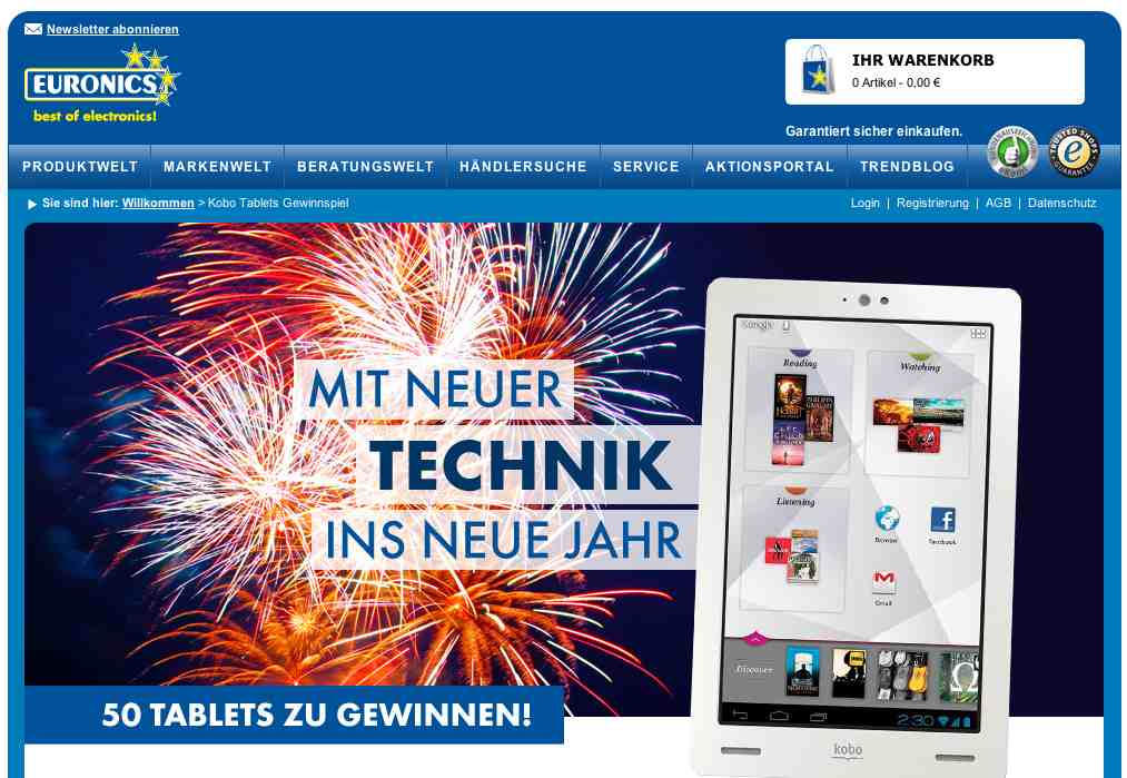 euronics tablet gewinnspiel