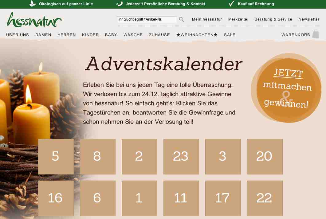 hessnatur adventskalender