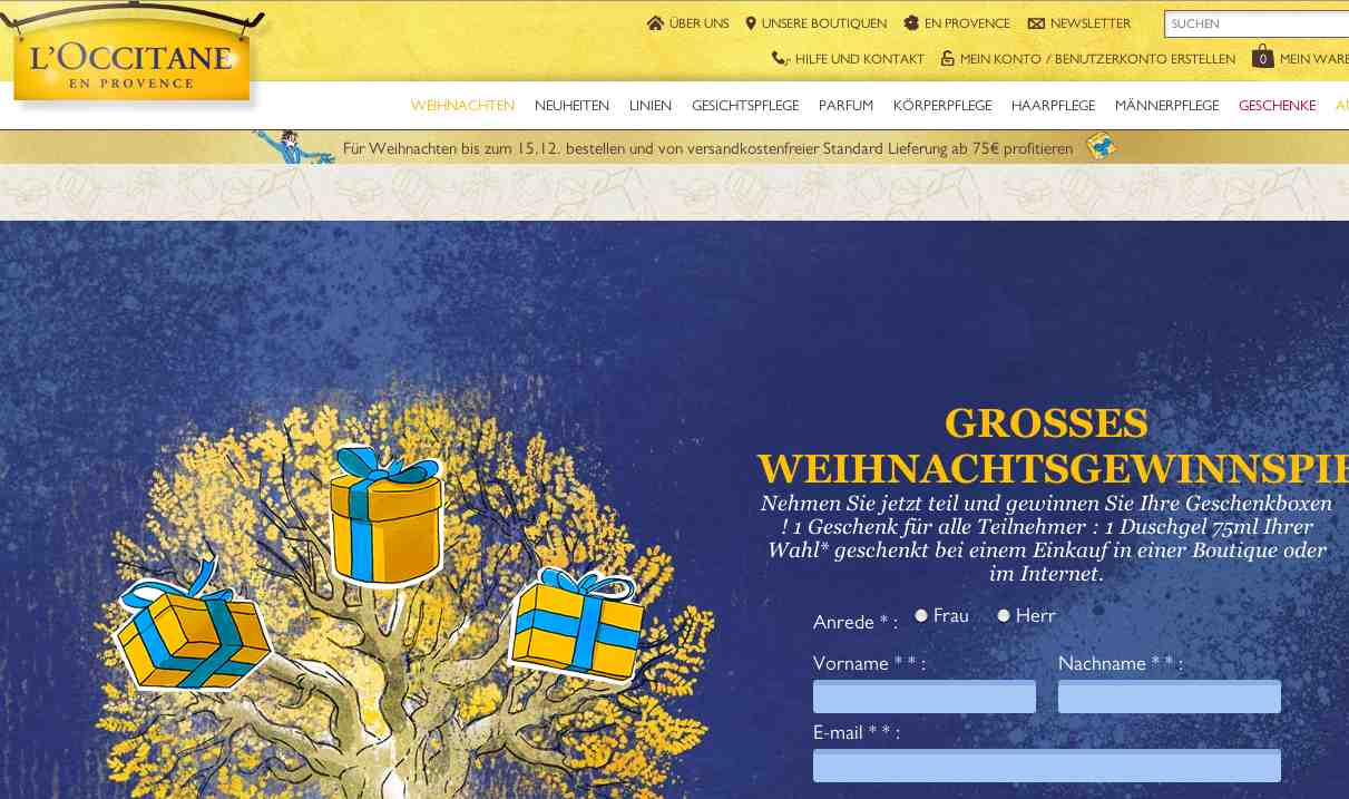 loccitane xmas gewinnspiel