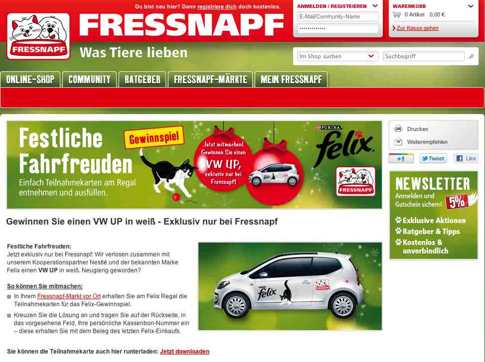 fressnapf felix vw_up gewinnspiel