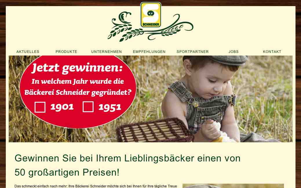 baeckerei schneider gewinnspiel