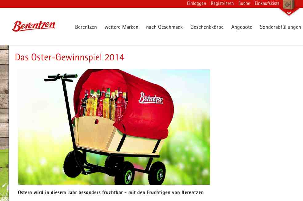 berentzen bollerwagen gewinnspiel