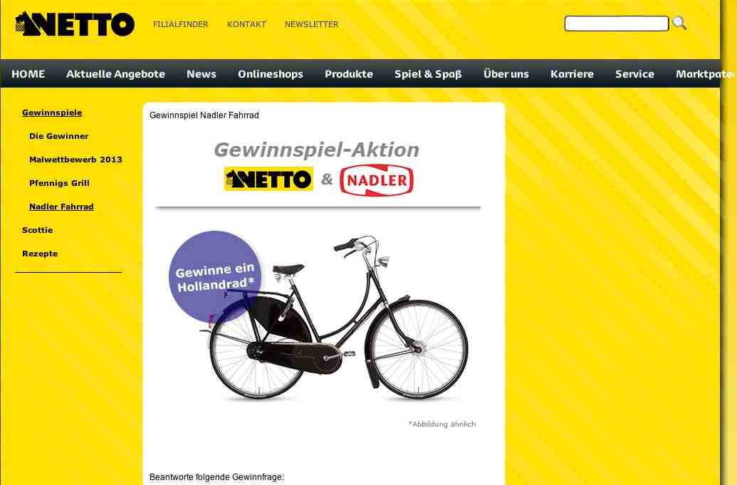 netto hollandrad gewinnspiel