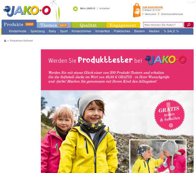 JAKO-O produkttester gesucht