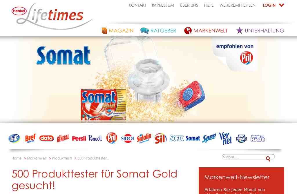 somat gold produkttester gesucht