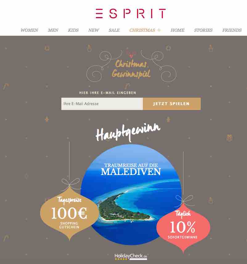 esprit weihnachtsgewinnspiel