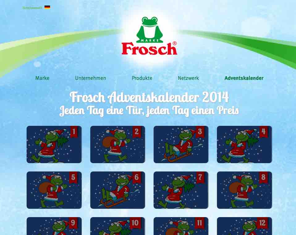 frosch adventskalender gewinnspiel