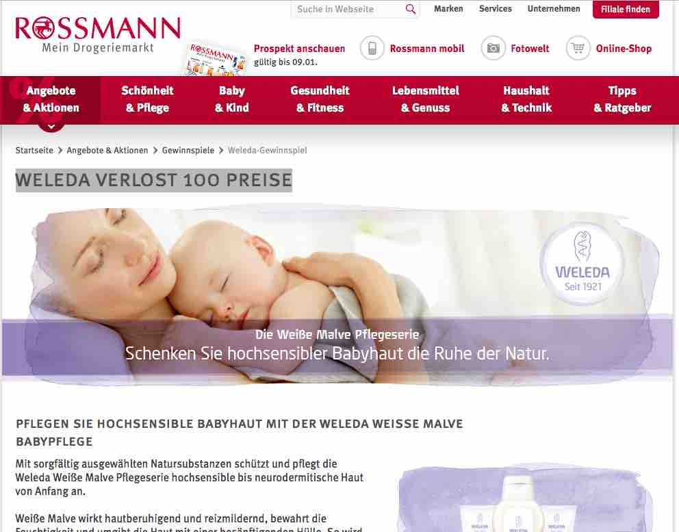 rossmann weleda gewinnspiel