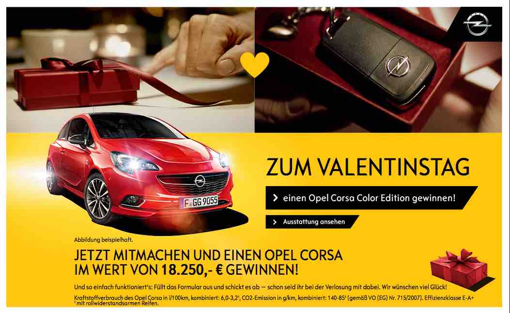 opel corsa gewinnspiel