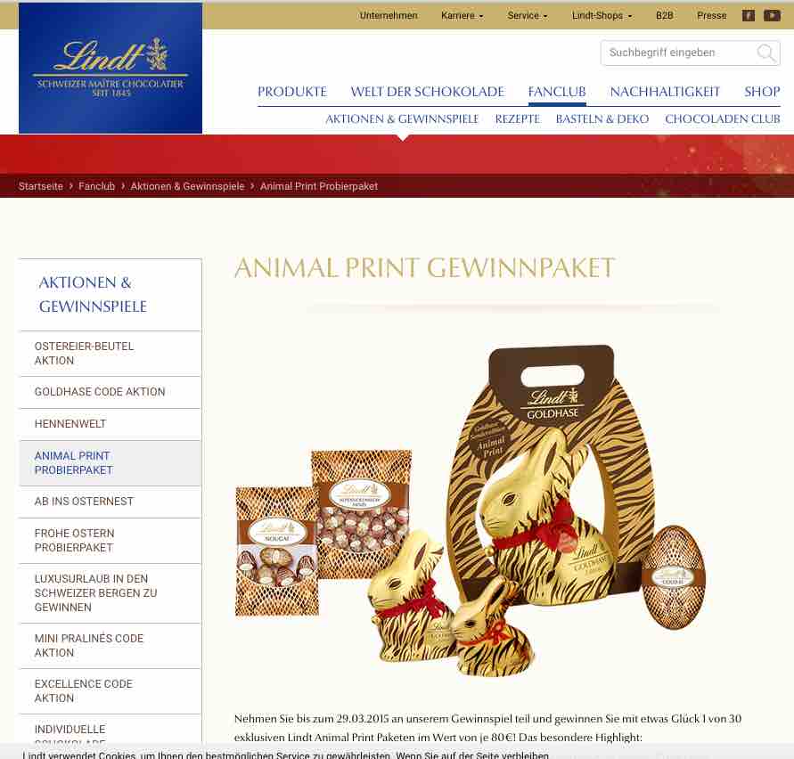 lindt animalprint gewinnspiel