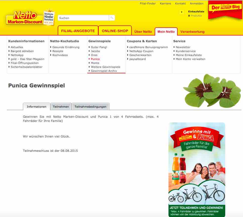 Netto Punica Gewinnspiel Fahrrader Fur Die Ganze Familie Gewinnen