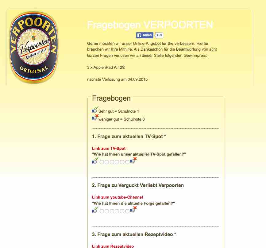 verpoorten homeparty gewinnspiel