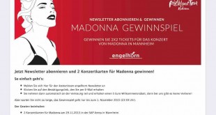 Madonna Ticket Gewinnspiel