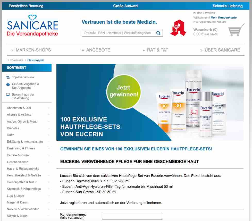 sanicare gewinnspiel