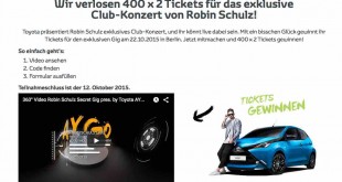 Toyota Robin Schulz Gewinnspiel