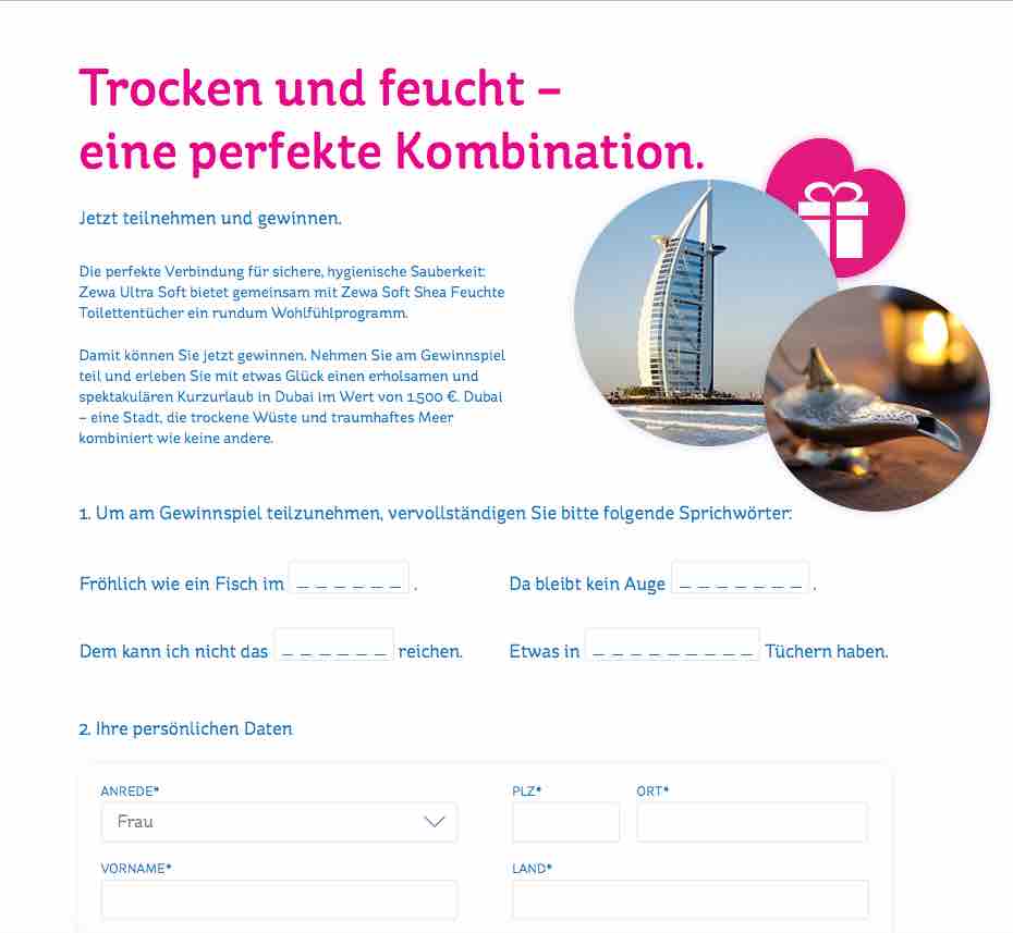 zewa online gewinnspiel