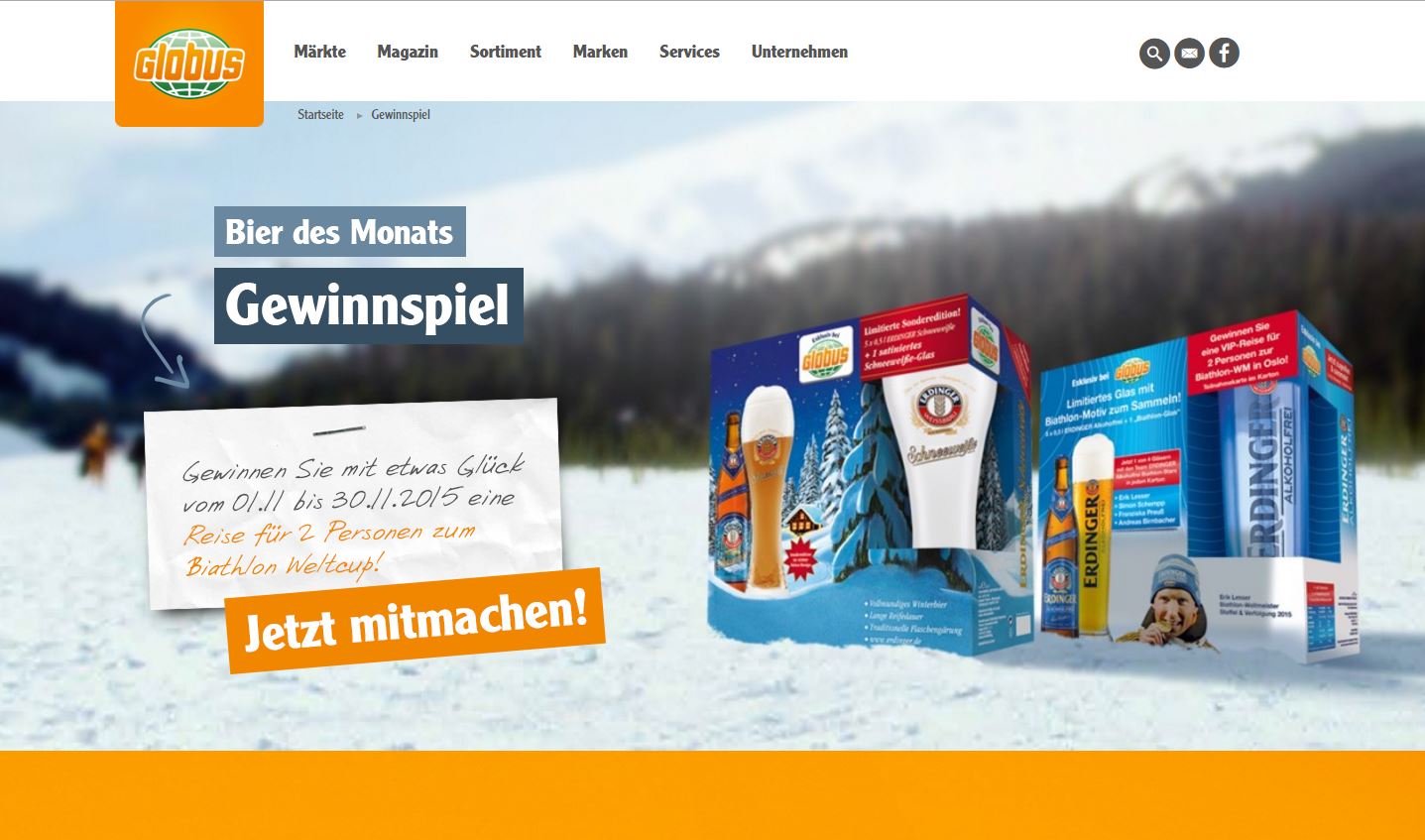 Globus Erdinger Reise Gewinnspiel