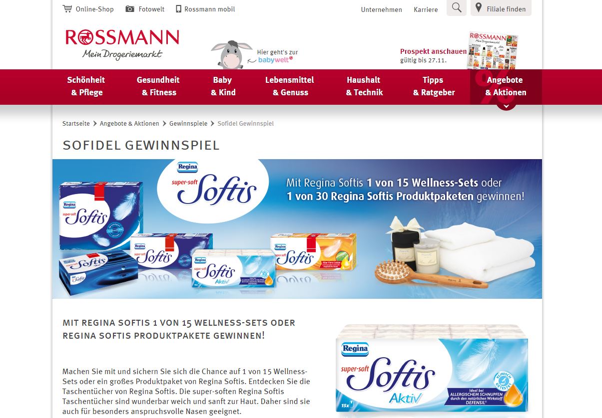 Rossmann Regina Softis Gewinnspiel