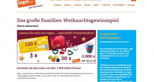 tegut JAKO-O Weihnachtsgewinnspiel