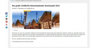 visitBerlin Adventskalender 2015