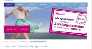 BUDNI Always Reise Gewinnspiel