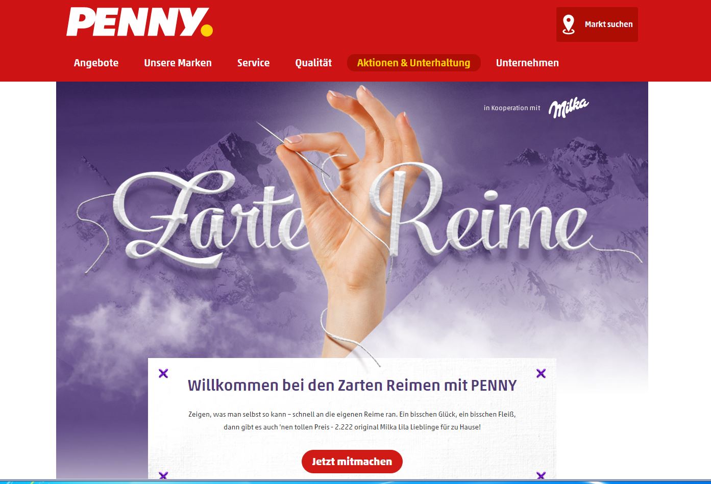 Penny Milka 'Zarte Reime' Gewinnspiel