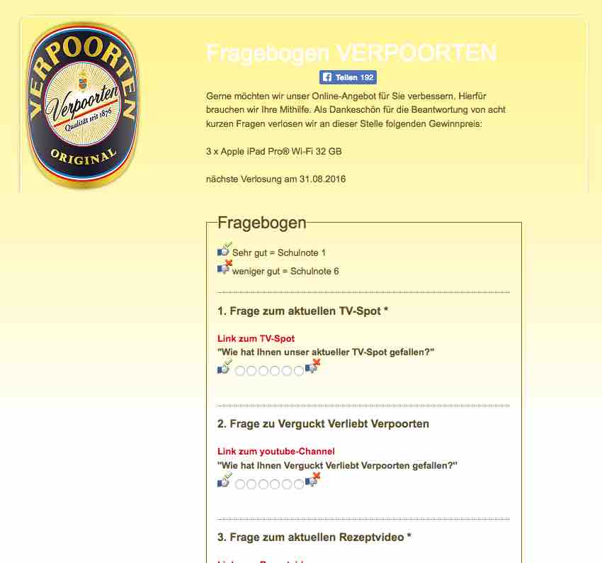 verpoorten ipad gewinnspiel