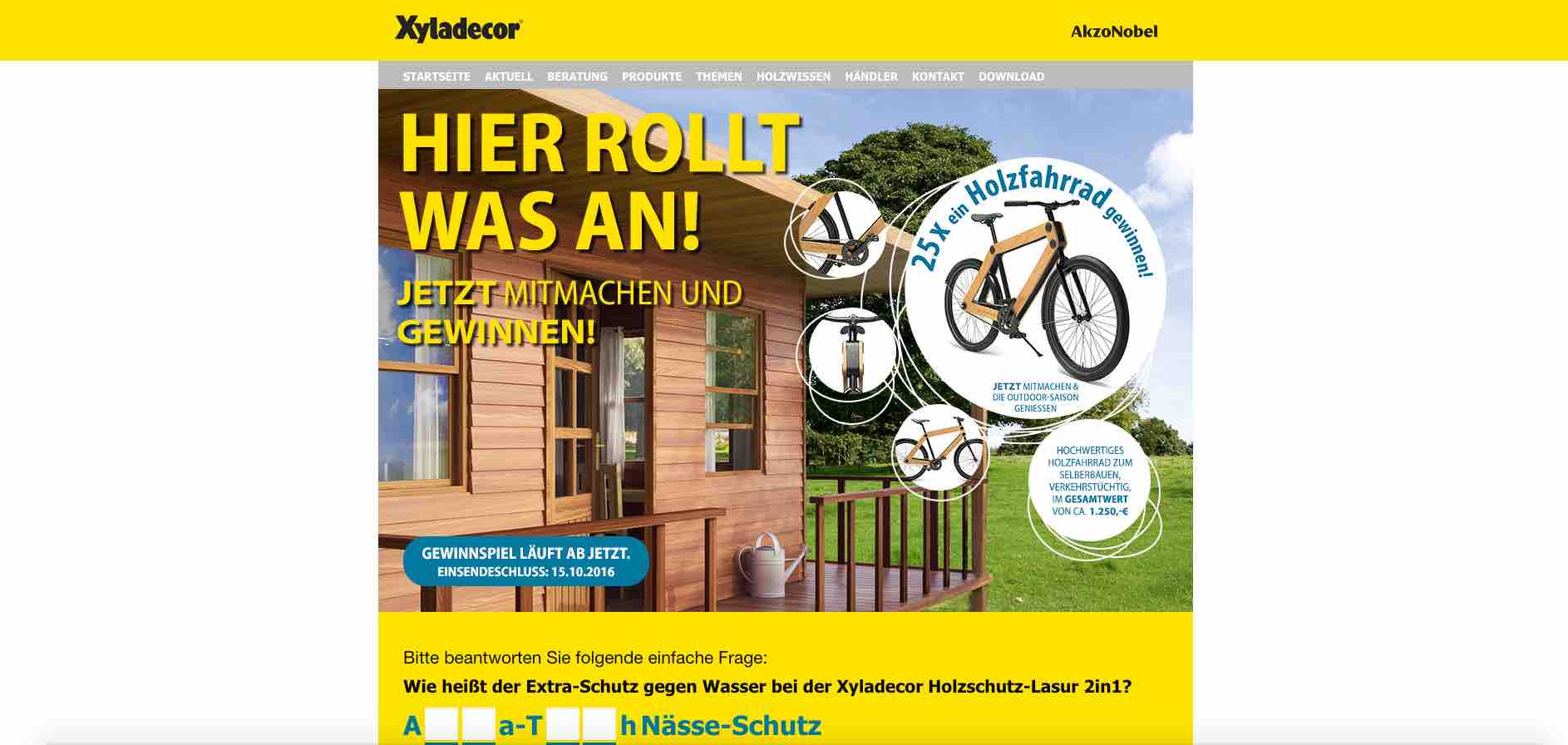xyladecor gewinnspiel holzfahrrad gewinnen