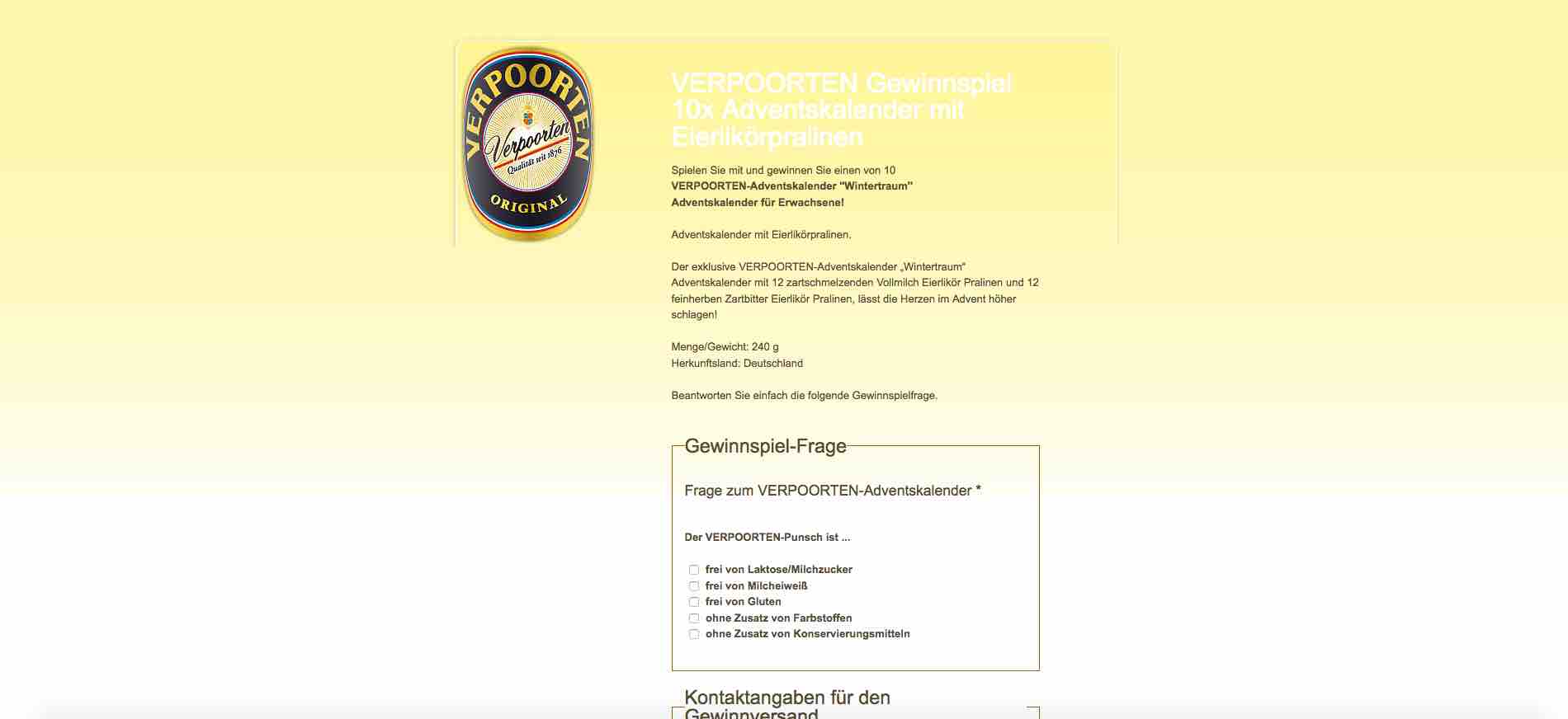 verpoorten gewinnspiel weihnachten