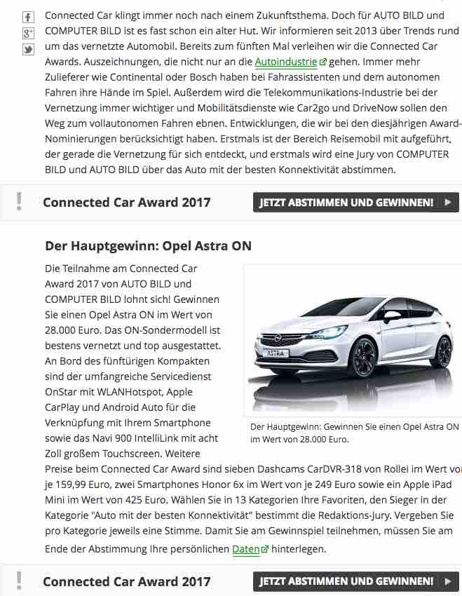 Autobild.de Gewinnspiel
