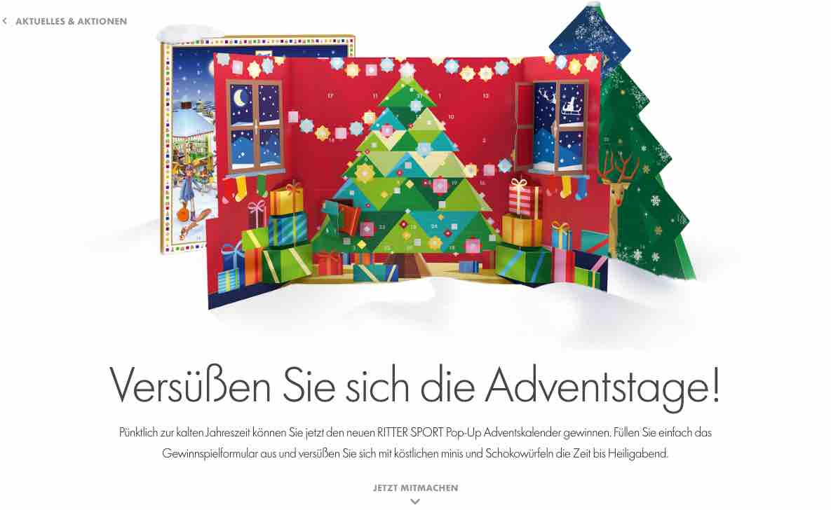 Ritter Sport Gewinnspiel Adventskalender