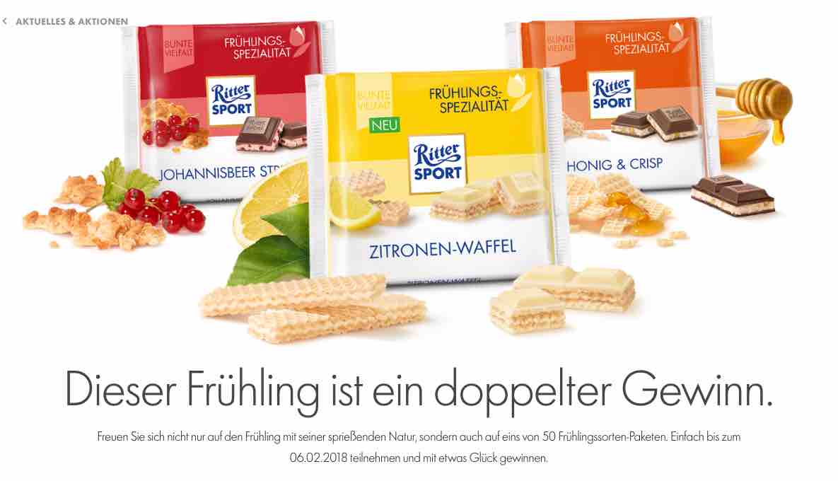 Ritter Sport Gewinnspiel Frühling