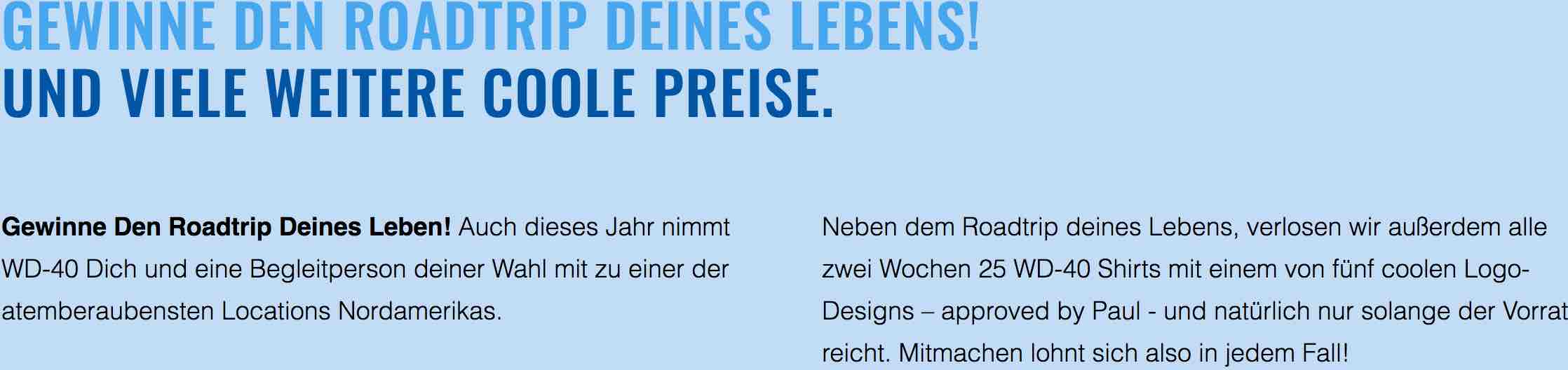 wd 40 gewinnspiel