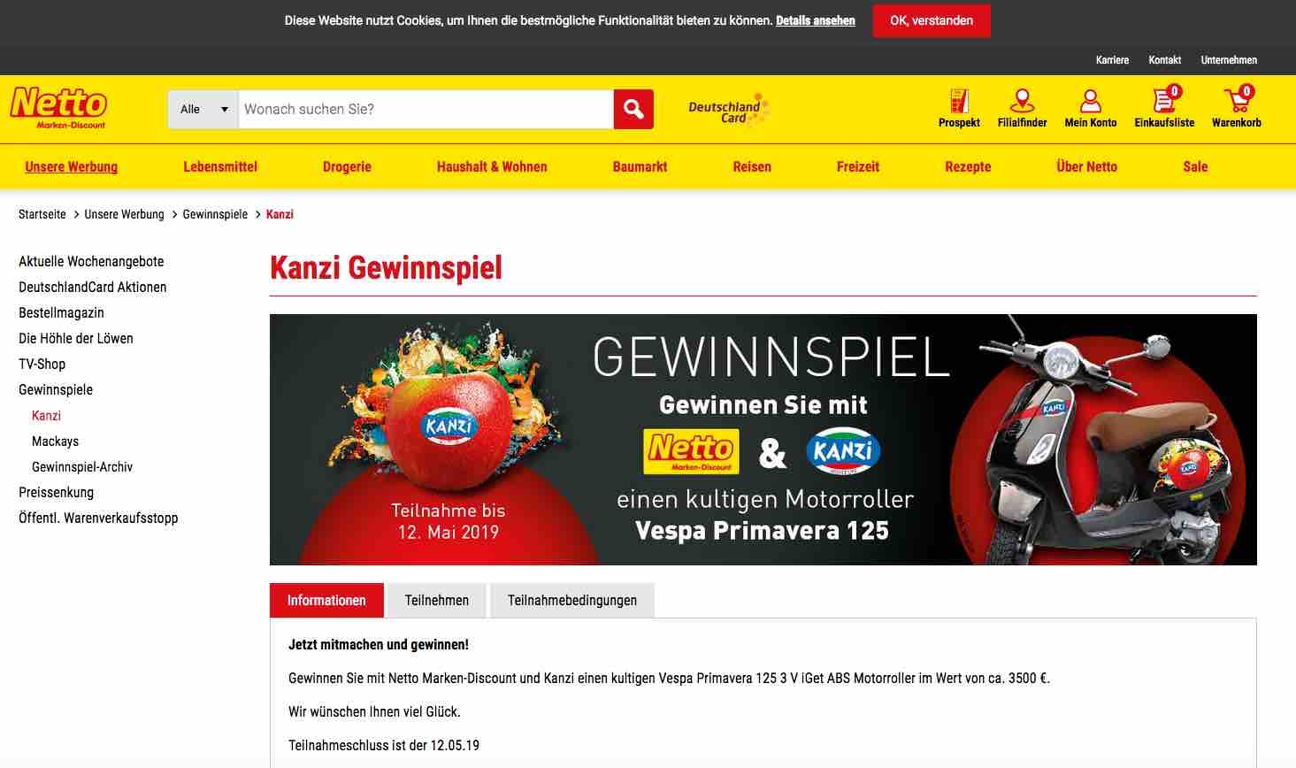 netto kanzi vespa gewinnspiel