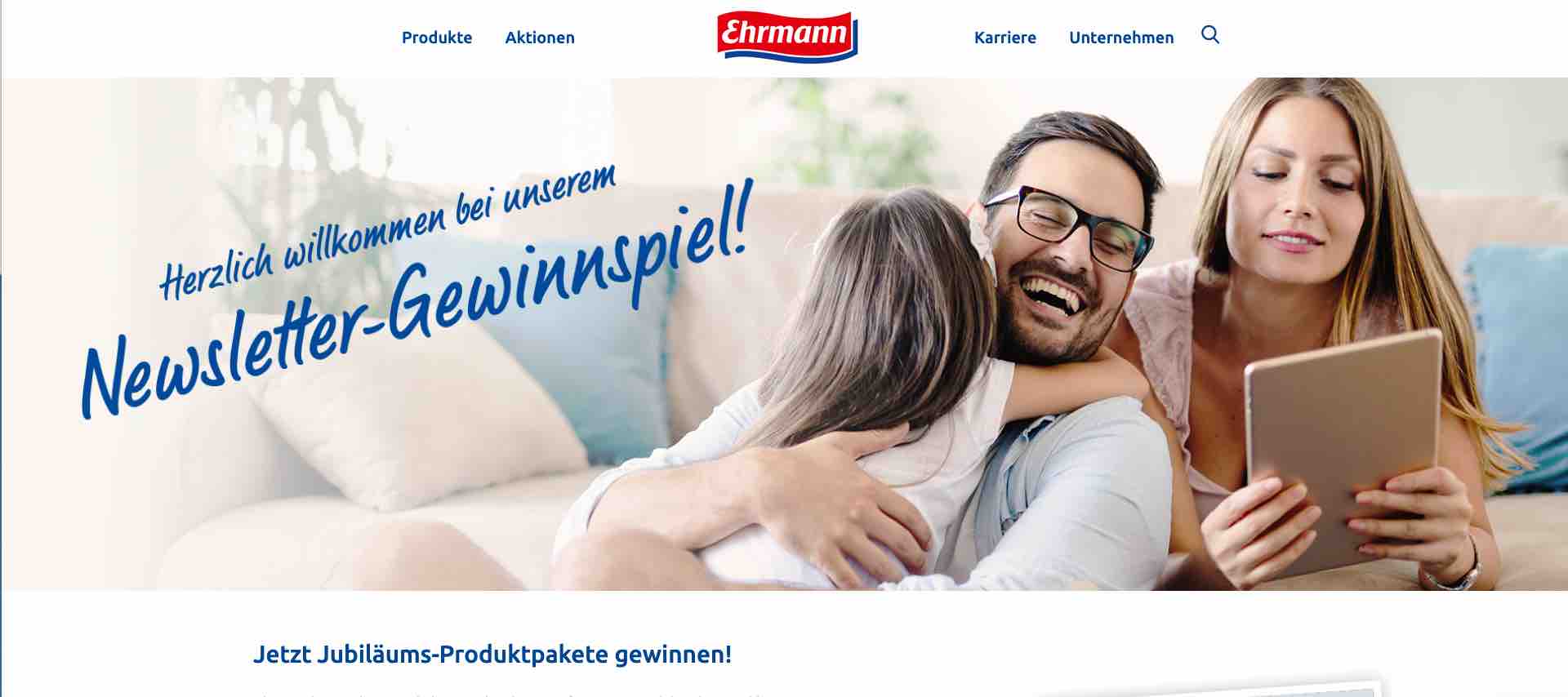 ehrmann produktpakete gewinnspiel