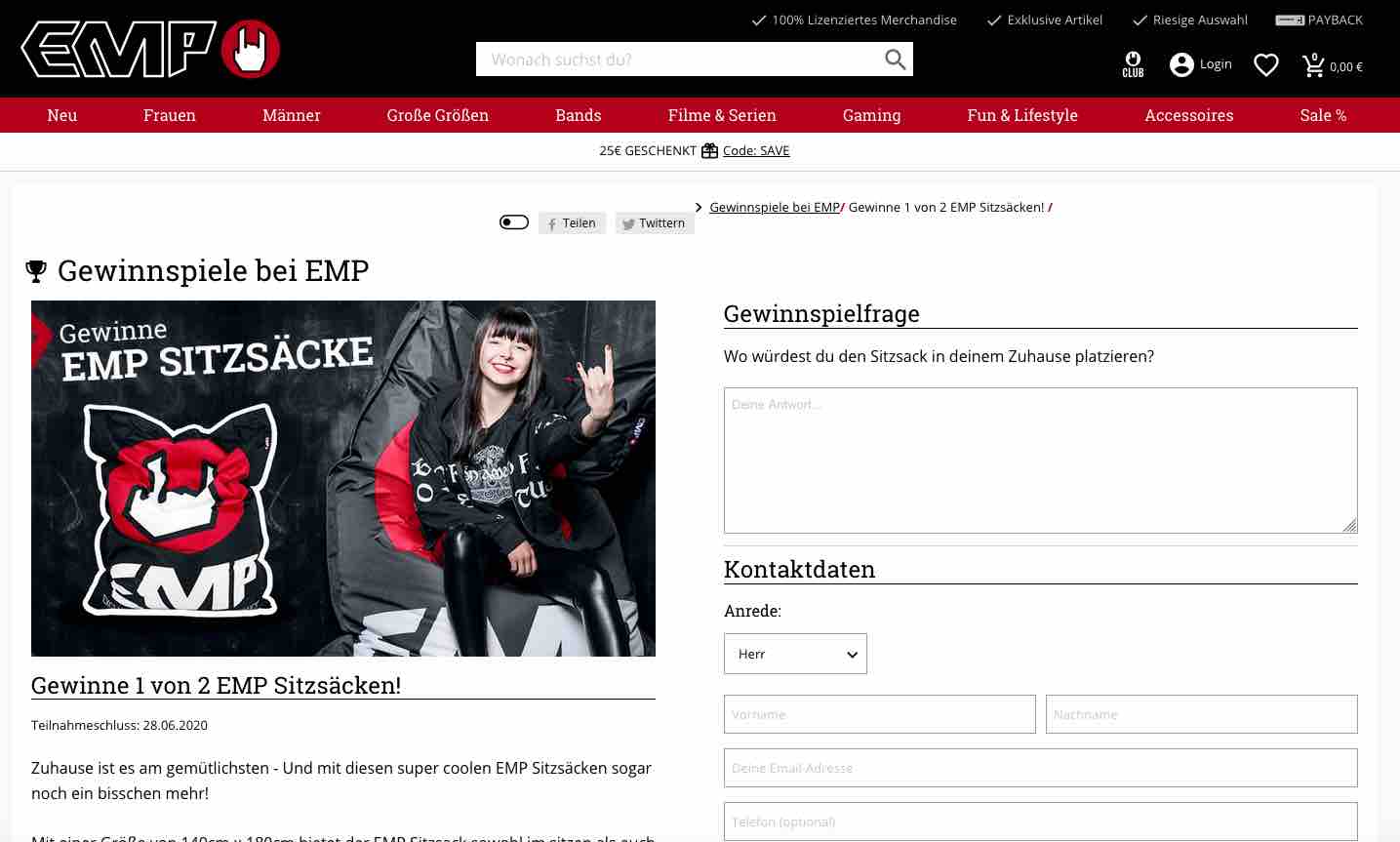 emp sitzsack gewinnspiel