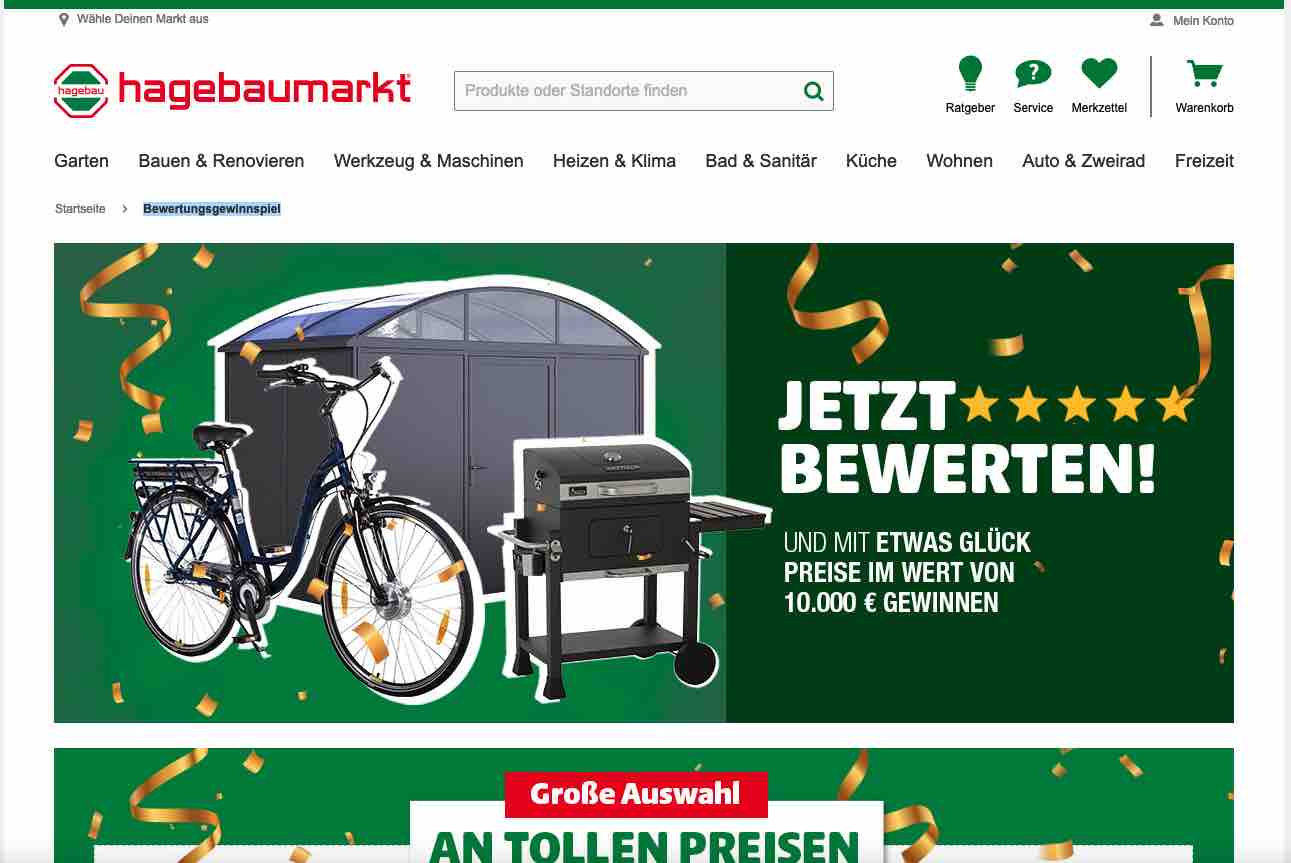 hagebau bewertungsgewinnspiel