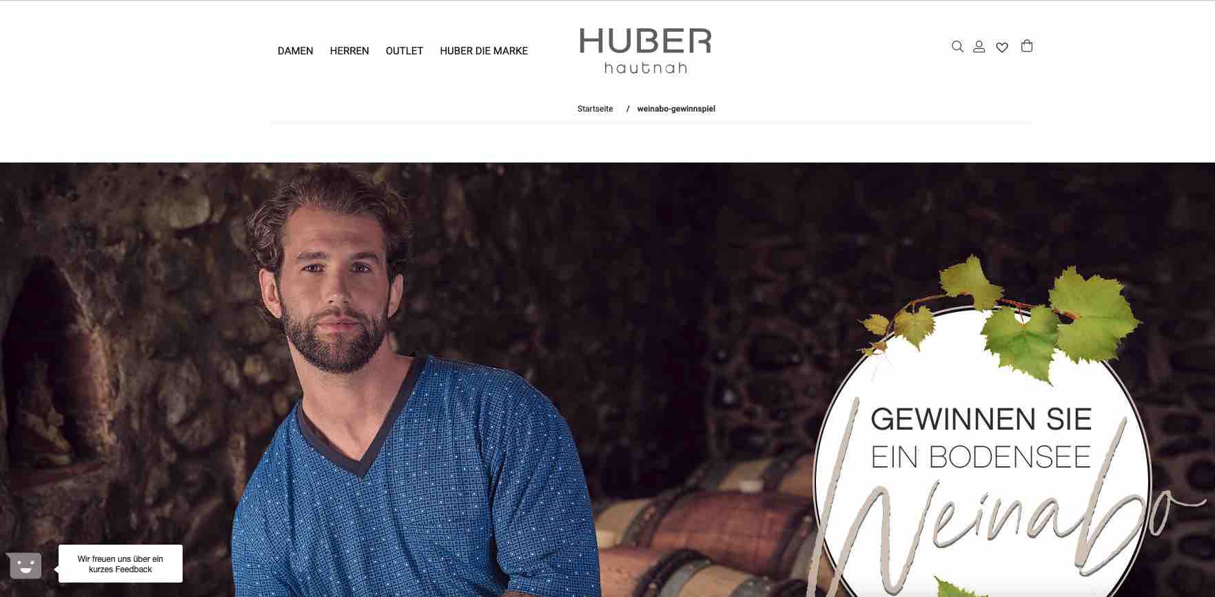 huber bodywear gewinnspiel