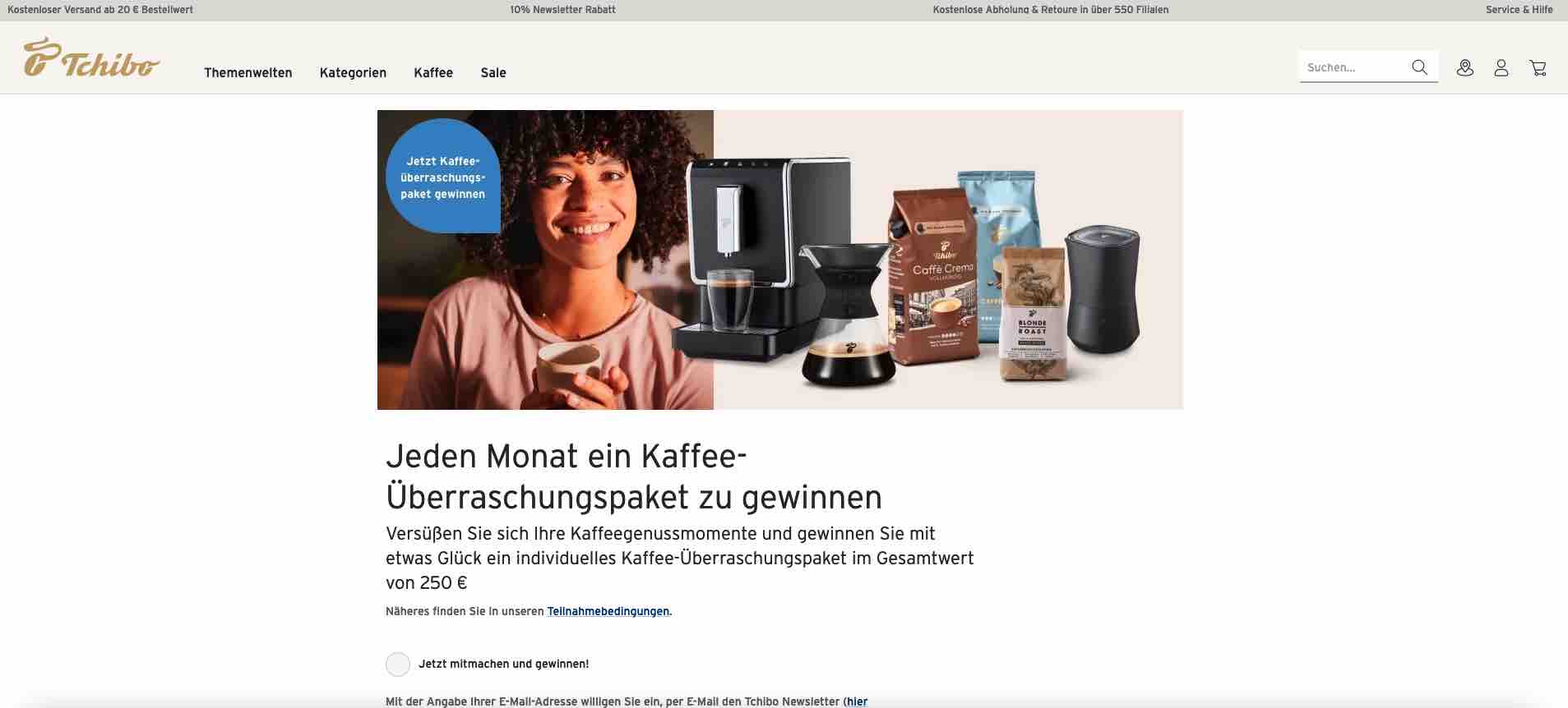 tchibo üeberraschungspakete gewinnspiel