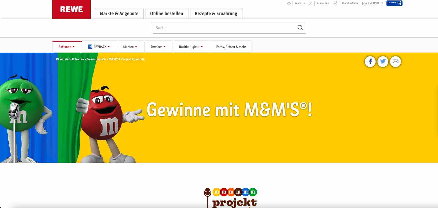 rewe m&m gewinnspiel