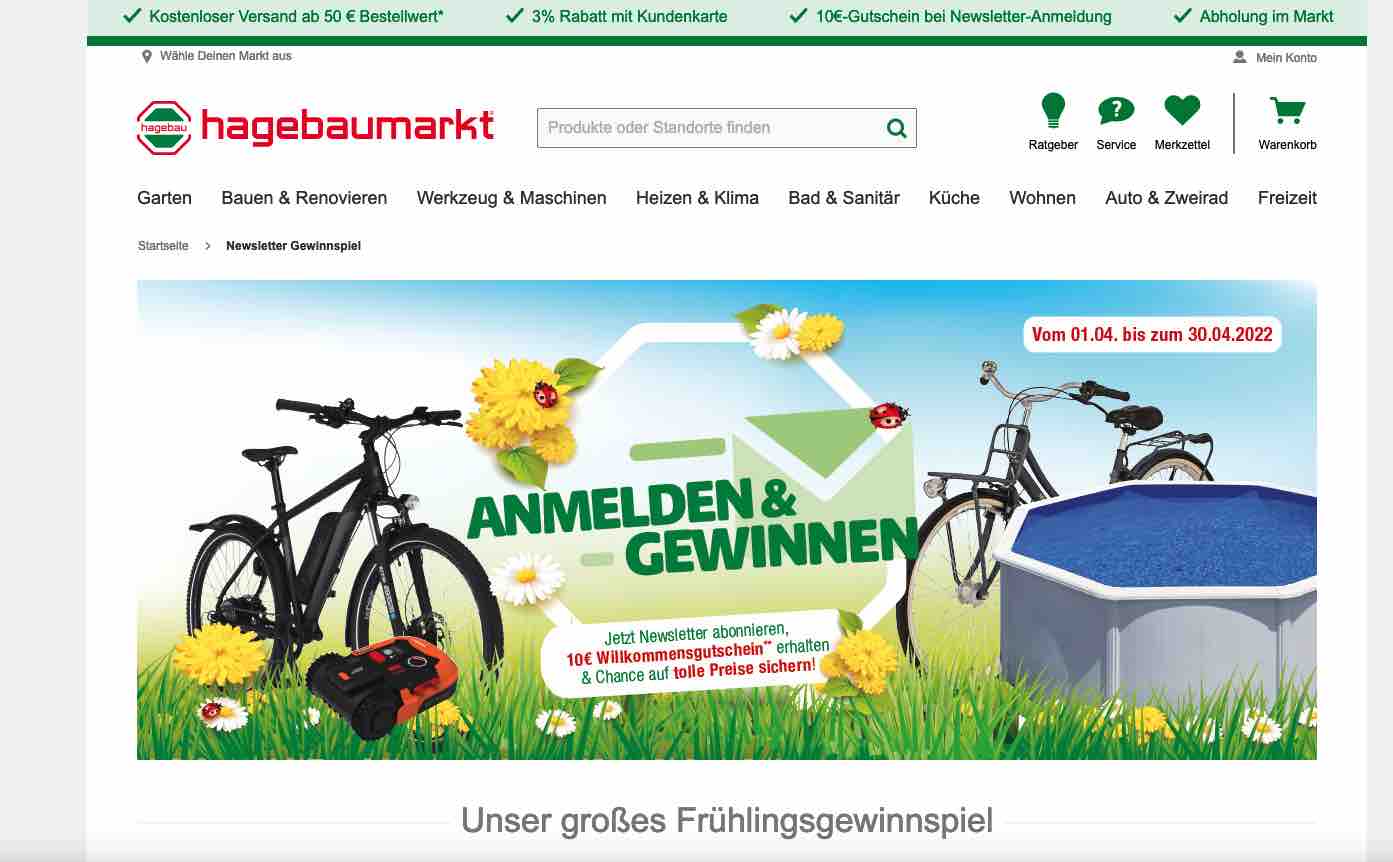 hagebaumarkt frühlingsgewinnspiel