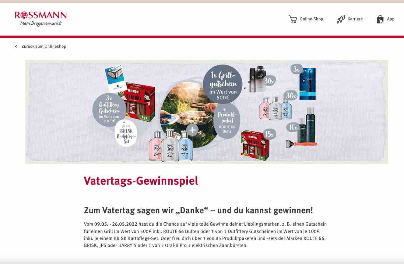 rossmann vatertags gewinnspiel