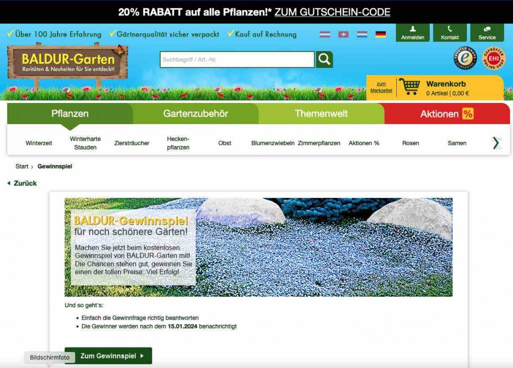 BALDUR Garten Gewinnspiel ichwilltesten.de