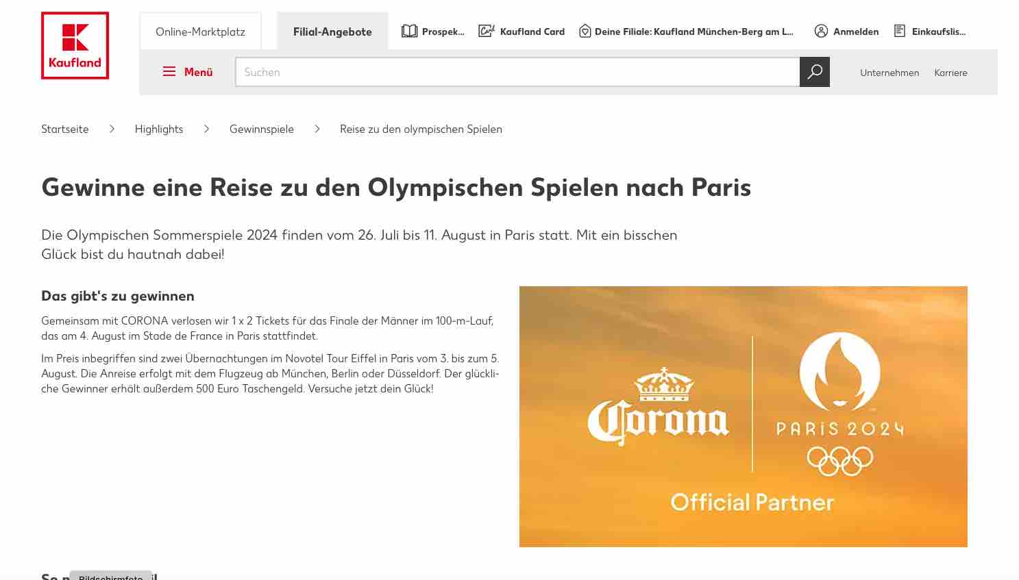 Kaufland Olympia Gewinnspiel