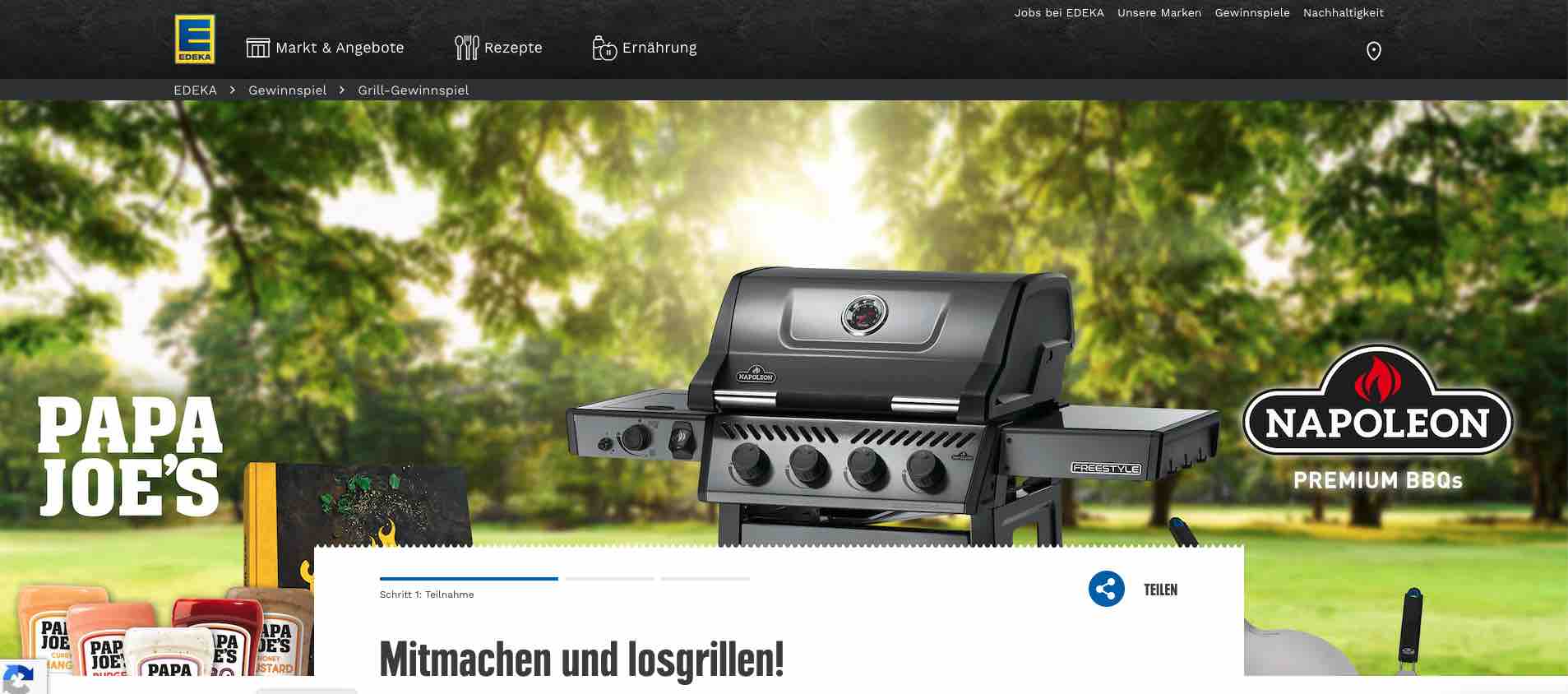 EDEKA PAPA JOE's Gasgrill Gewinnspiel!